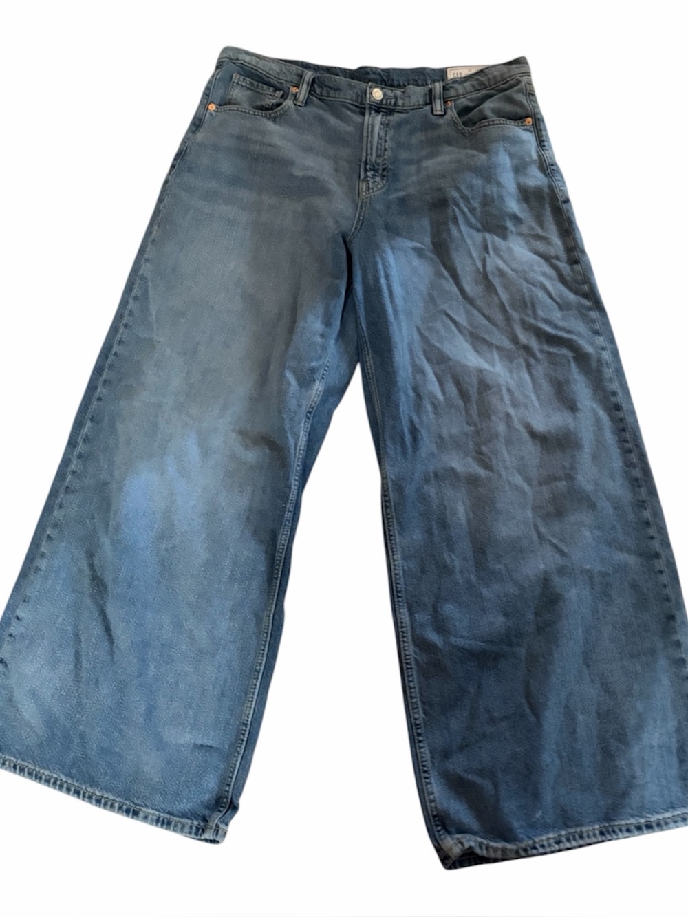 GAP Wide Leg High-Rise Jeans in Light Blue Wash